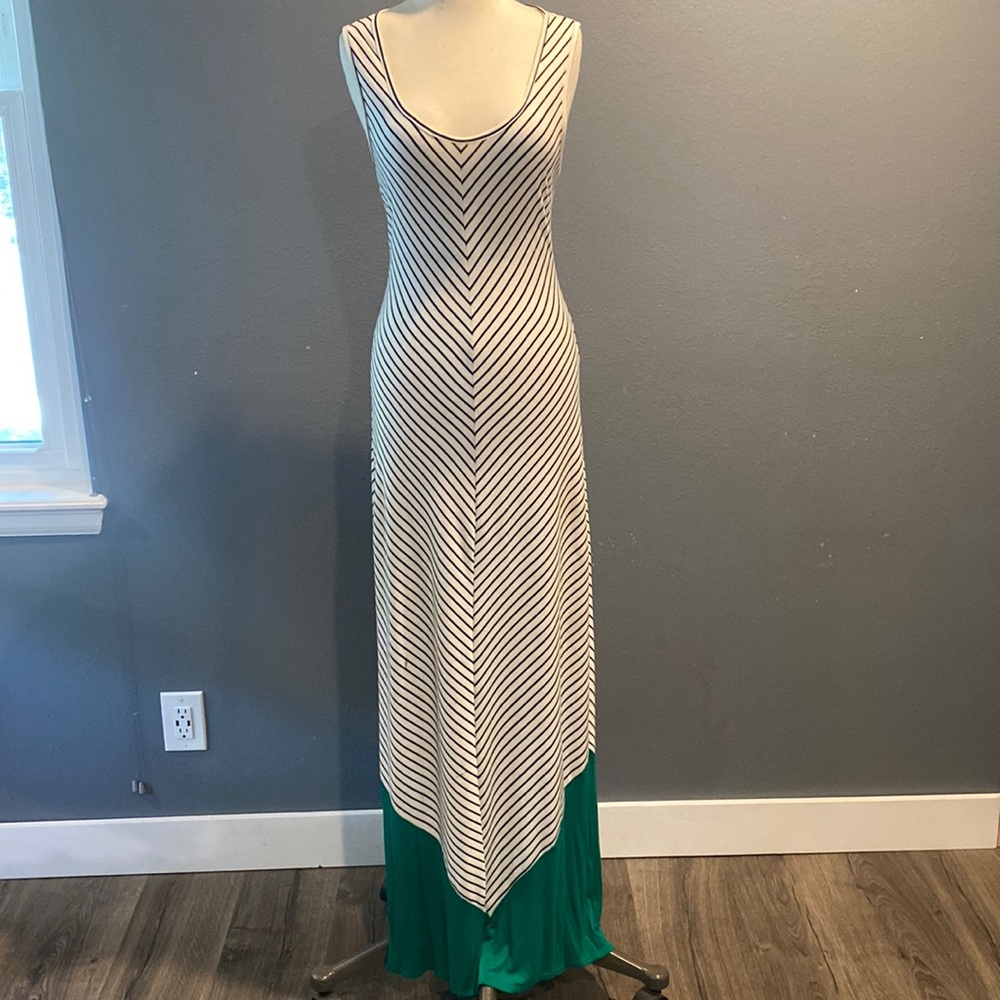 Iris Los Angeles Striped Keyhole Maxi Dress